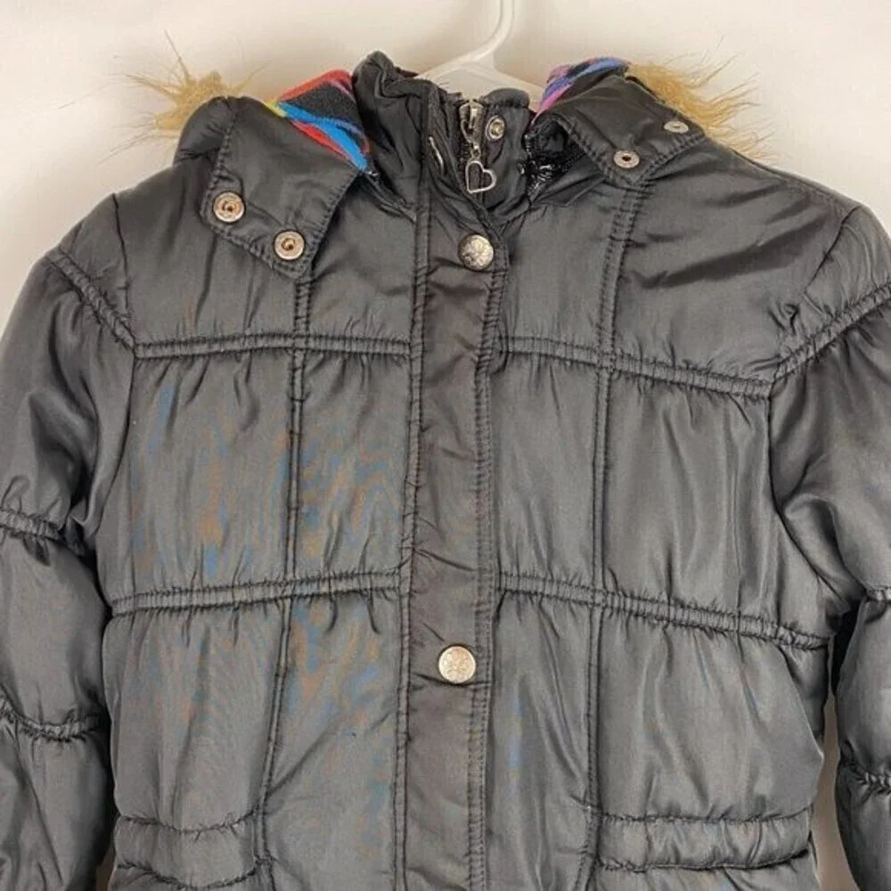 Urban Republic Girls Collection Puffer Jacket Large Black Hoodie Coat